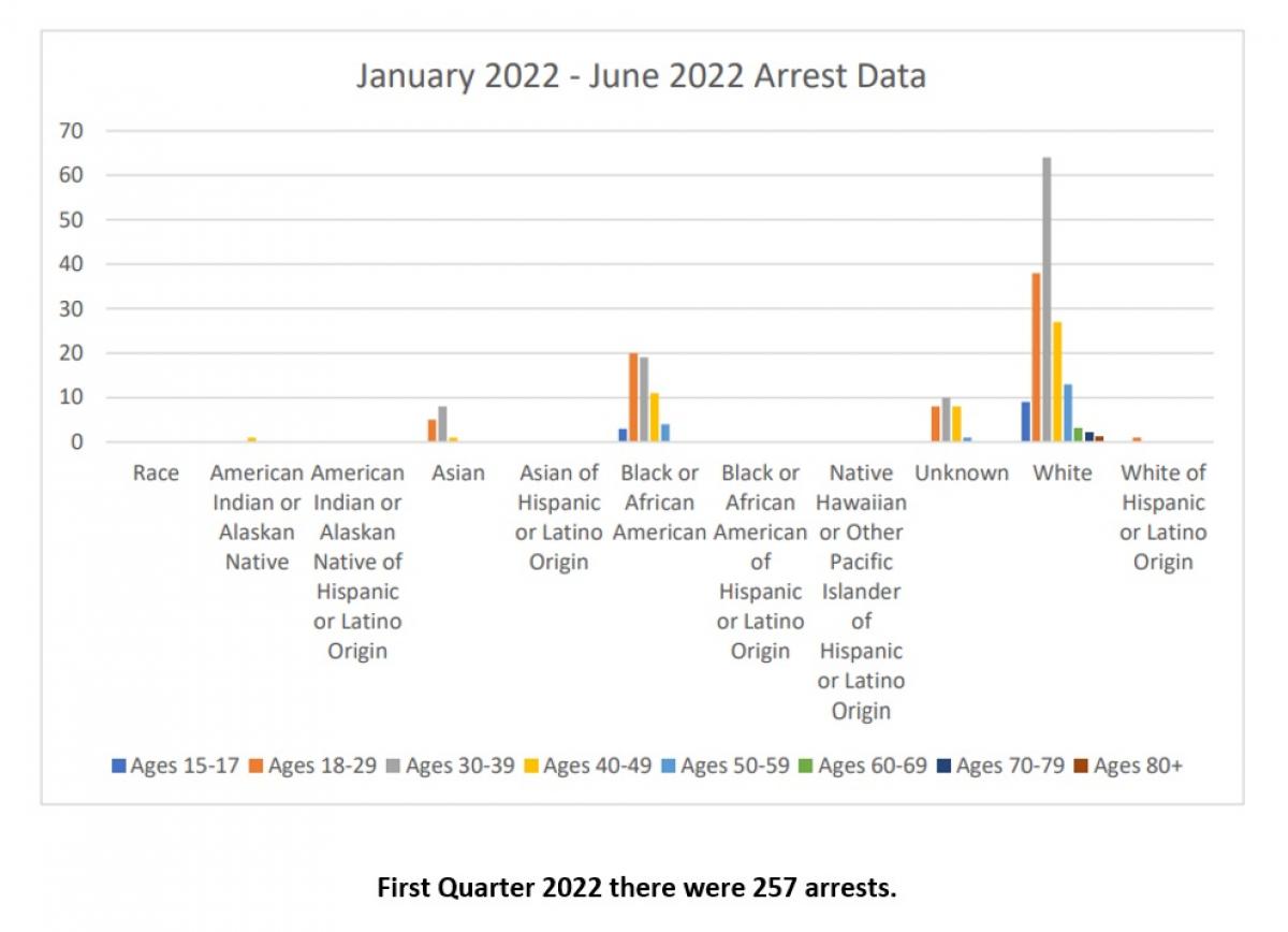 Arrest Data - First Half 2022